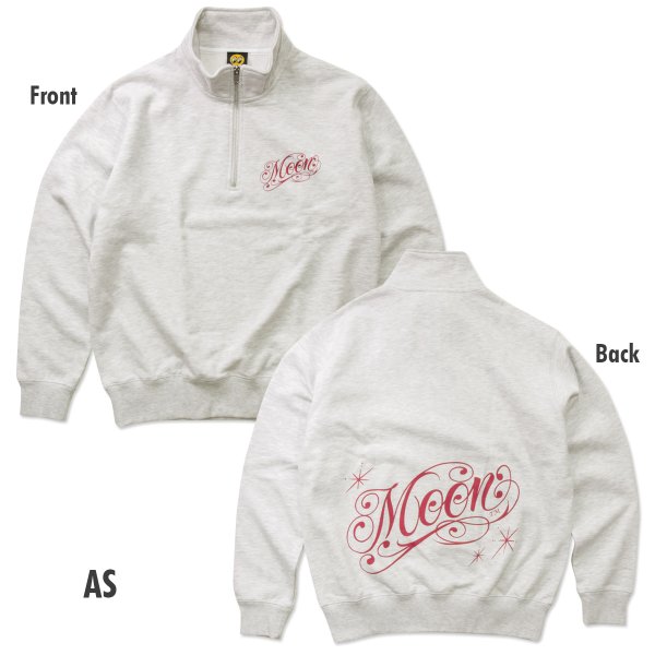 Photo7: MOON Modern Script Logo Half Zip Sweatshirt (7)