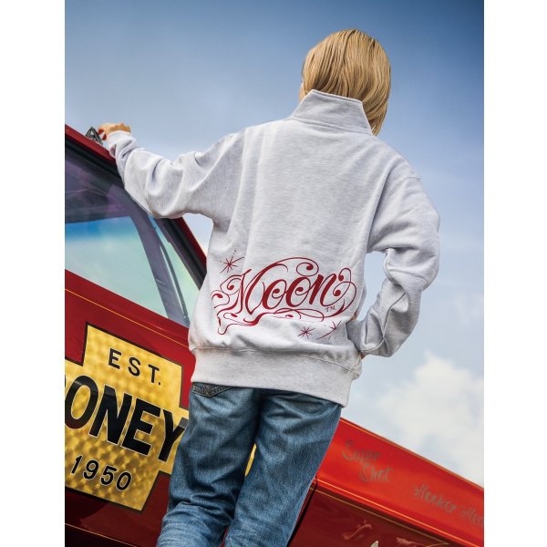 Photo2: MOON Modern Script Logo Half Zip Sweatshirt (2)