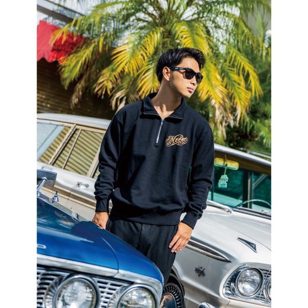 Photo4: MOON Modern Script Logo Half Zip Sweatshirt (4)