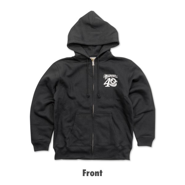 Photo2: MOONEYES 40th Anniv. Square Logo Zip Hoodie (2)