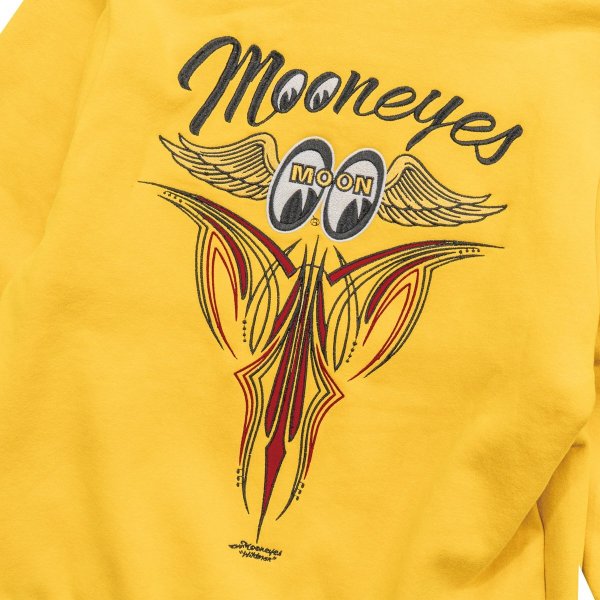 Photo10: Pinstripe Fly with MOON Emb. Zip Hoodie (10)