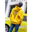 Photo1: Pinstripe Fly with MOON Emb. Zip Hoodie (1)