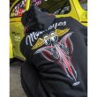 Photo2: Pinstripe Fly with MOON Emb. Zip Hoodie (2)