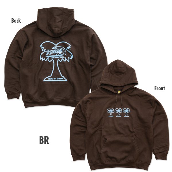 Photo2: MOON Palm Tree Pullover Hoodie (2)