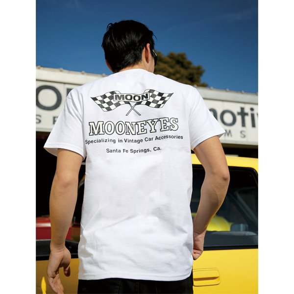 Photo1: MOON Checker Flag T  Shirts (1)
