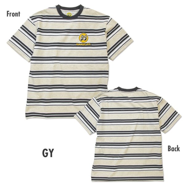 Photo4: MOON Multi-Striped Embroidered T-shirt (4)