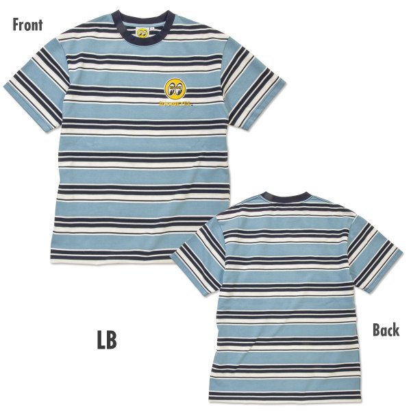 Photo5: MOON Multi-Striped Embroidered T-shirt (5)