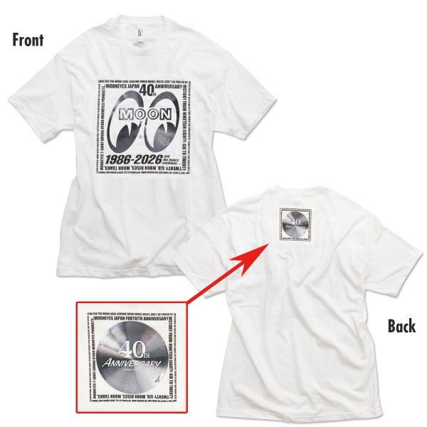 Photo2: MOONEYES 40th Anniv. Square Logo T-shirt (2)