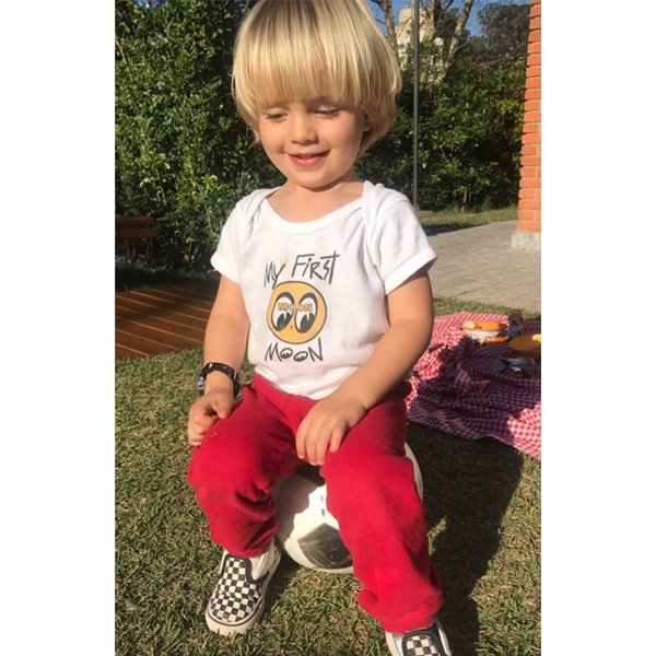 Photo2: My First MOON Baby T-Shirt (2)