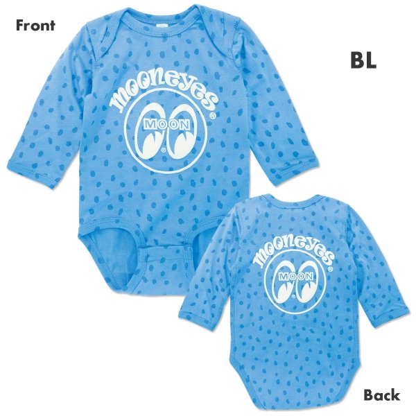 Photo2: MOON Baby Long Sleeve Dot Bodysuit (2)