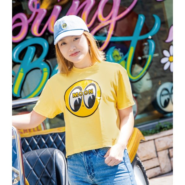 Photo1: Ladies MOON Eyeball Boxy T-shirt (1)