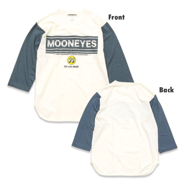 Photo2: MOONEYES Stripe Logo Baseball T-shirt (2)