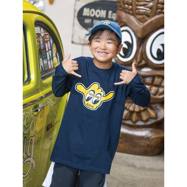 Photo1: Kids SHAKA with MOON Long Sleeve T-shirt (1)