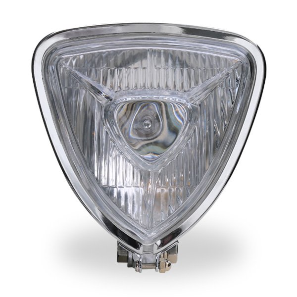 Photo2: Chrome Triangle Motorcycle Headlight (2)
