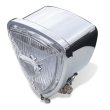 Photo3: Chrome Triangle Motorcycle Headlight (3)