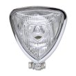 Photo1: Chrome Triangle Motorcycle Headlight (Flat Back) (1)