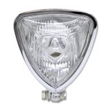 Photo: Chrome Triangle Motorcycle Headlight (Flat Back)