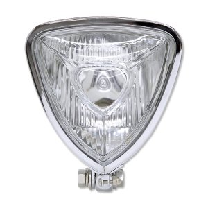 Photo: Chrome Triangle Motorcycle Headlight (Flat Back)