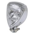 Photo2: Chrome Triangle Motorcycle Headlight (Flat Back) (2)