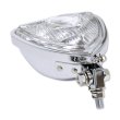 Photo3: Chrome Triangle Motorcycle Headlight (Flat Back) (3)