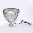Photo5: Chrome Triangle Motorcycle Headlight (Flat Back) (5)