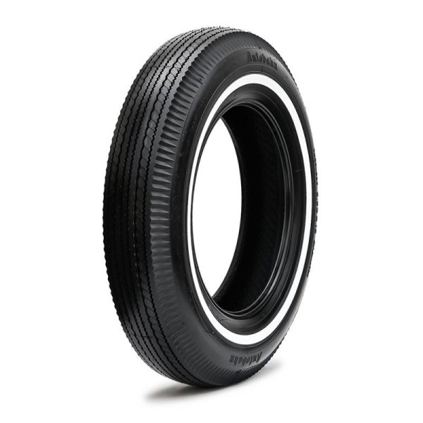 Photo1: Autobahn "R" Bias Style White ribbon Radial Tire 5.60 x 15 Inch (1)