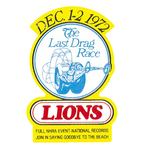 Photo1: HOT ROD Sticker LIONS The Last Drag Race 1972 Sticker (1)