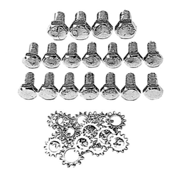 Photo1: Oil Pan Bolt Set BB Chevy Chromed Hex Head (1)