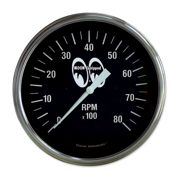 Photo1: MOON Equipped 4 5/8inch 8000RPM Tachometer   (Black) (1)