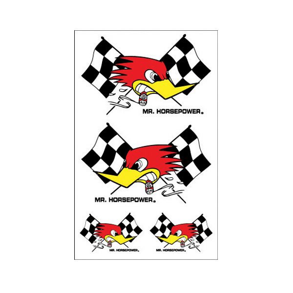 Photo1: Clay Smith Checkered Flag Decal Set (1)