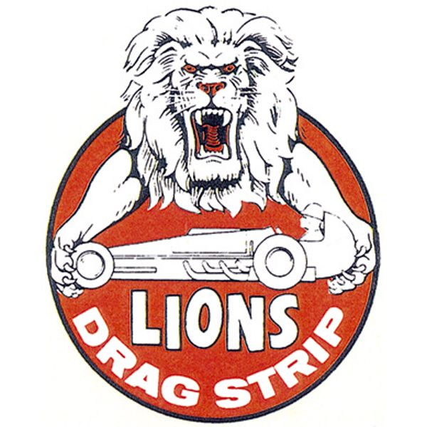 Photo1: HOT ROD Sticker LIONS DRAG STRIP Sticker (1)