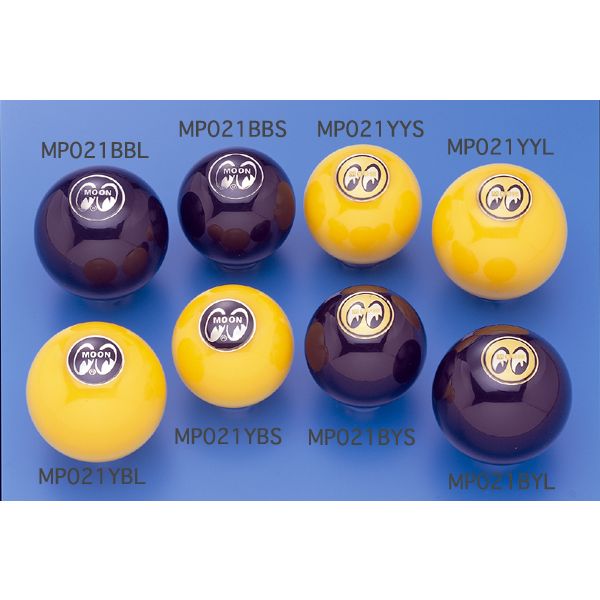 Photo1: MOONEYES Eyeball Shift Knob Black Shift L Yellow Emblem (1)