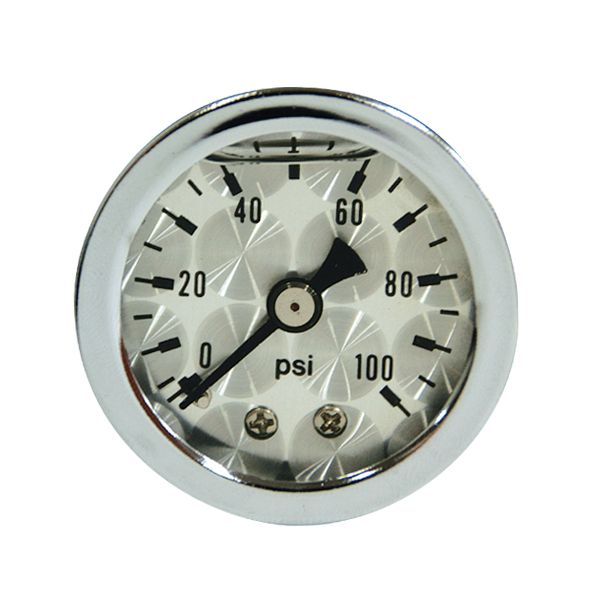 Photo1: Direct mount Pressure Gauge Engine-Turned Facia Face  (0-100psi) (1)