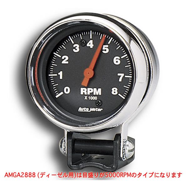 Photo1: Performance  5000RPM Black Mini Tachometer for Diesel (1)