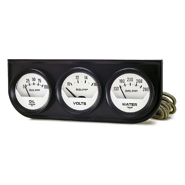 Photo1: Auto Gauge 2 1/16inch 3 Gauge Black Console (1)