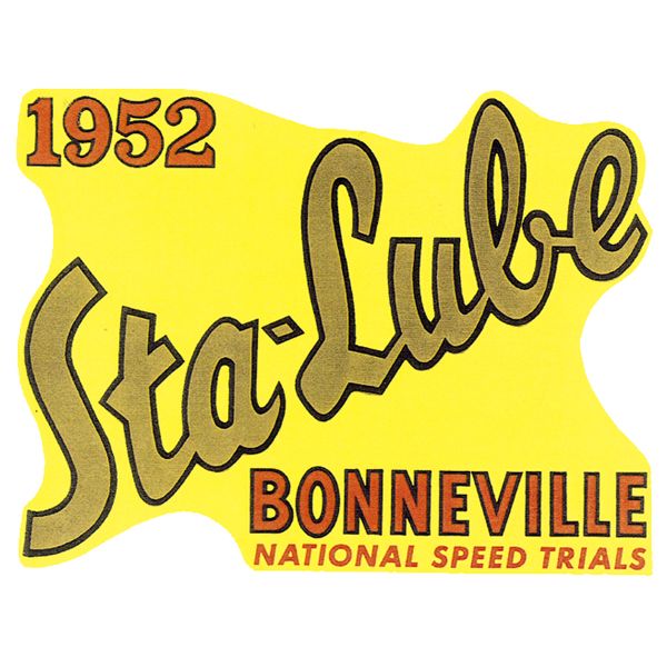 Photo1: HOT ROD Sticker 1952 Sta-Lube BONNEVILL Sticker (1)