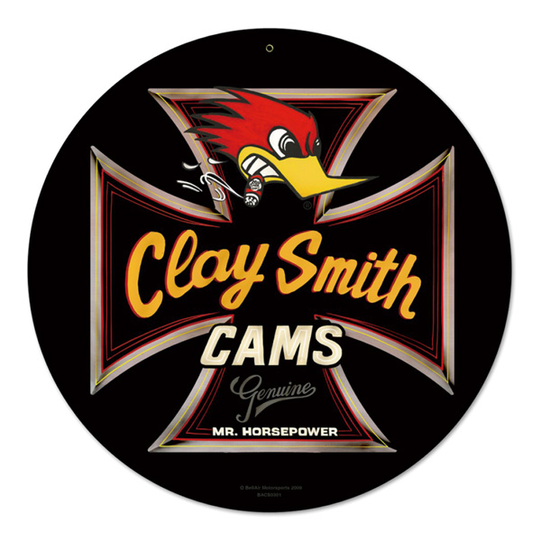 Photo1: Clay Smith Genuine Black Round Metal Sign (1)