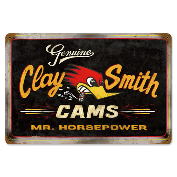 Photo1: Clay Smith Genuine Mr.Horsepower Black Metal Sign (1)