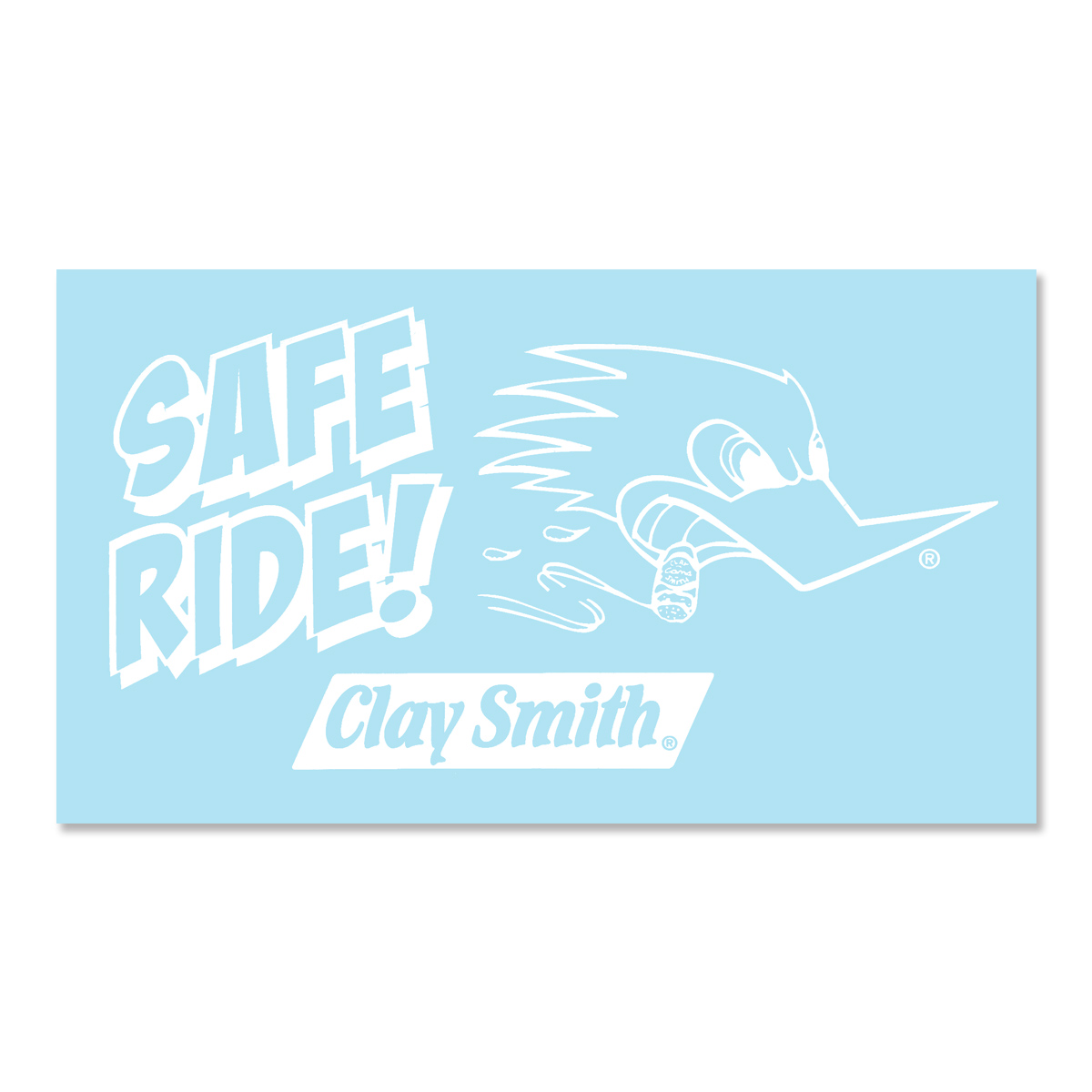 Photo1: Clay Smith Safe Ride Sticker (White) (1)