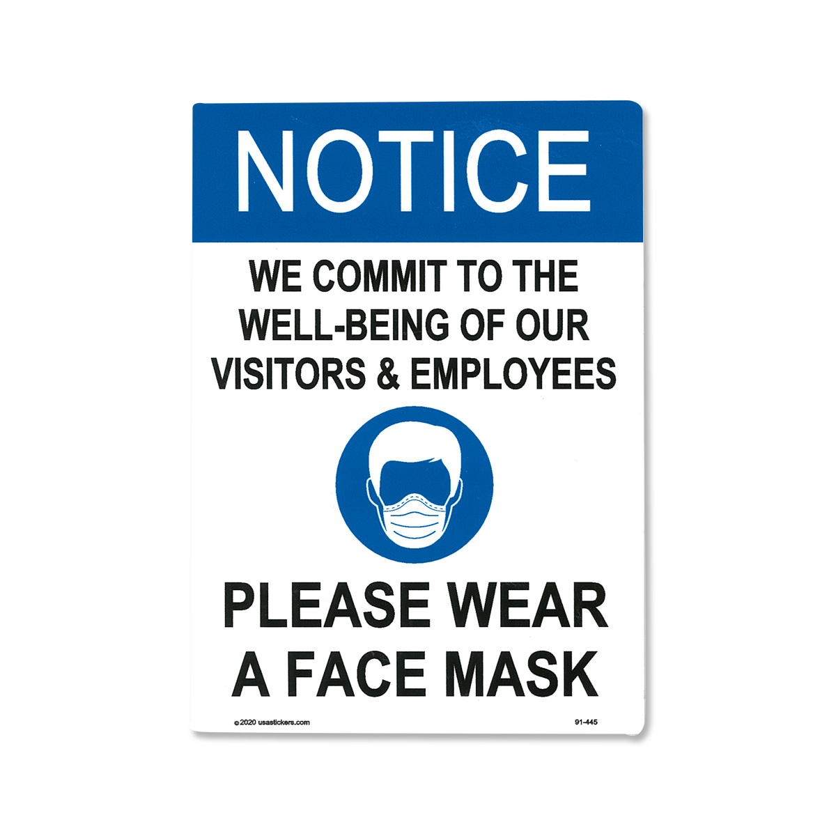Photo1: Notice Please Wear A Face Mask Sticker (1)