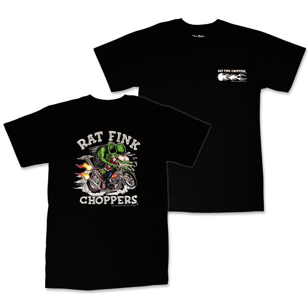Photo1: Rat Fink Monster T-Shirt "Rat Fink Choppers" Black (1)