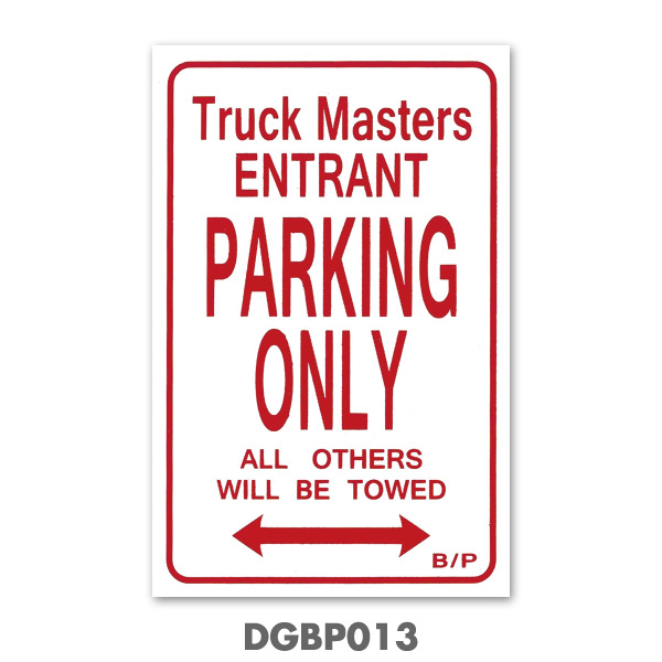 Photo1: Blue Panic Truck Masters Parking Only Decal (1)