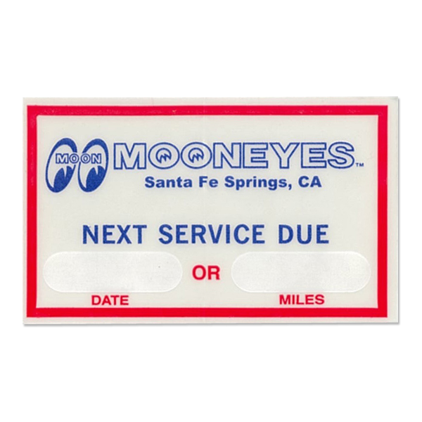 Photo1: MOON Next Service Due Sticker (1)