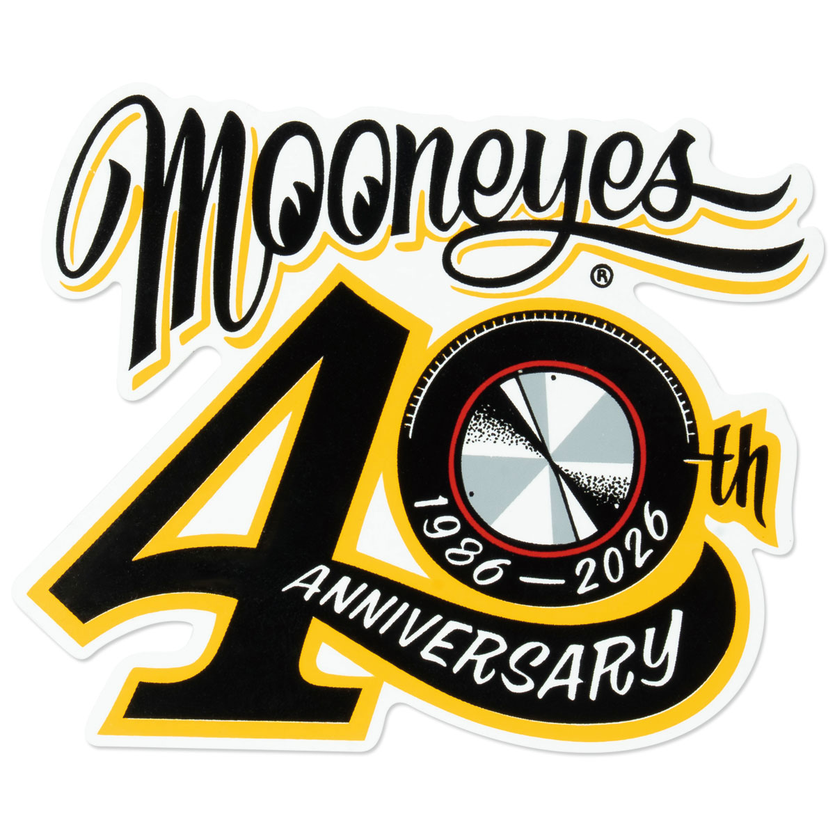 Photo1: MOONEYES 40th Anniv Disc Sticker (1)