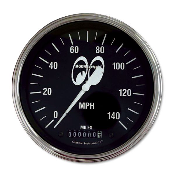 Photo1: MOON Equipped 4 5/8inch 140MPH Speed Meter   (Black) (1)