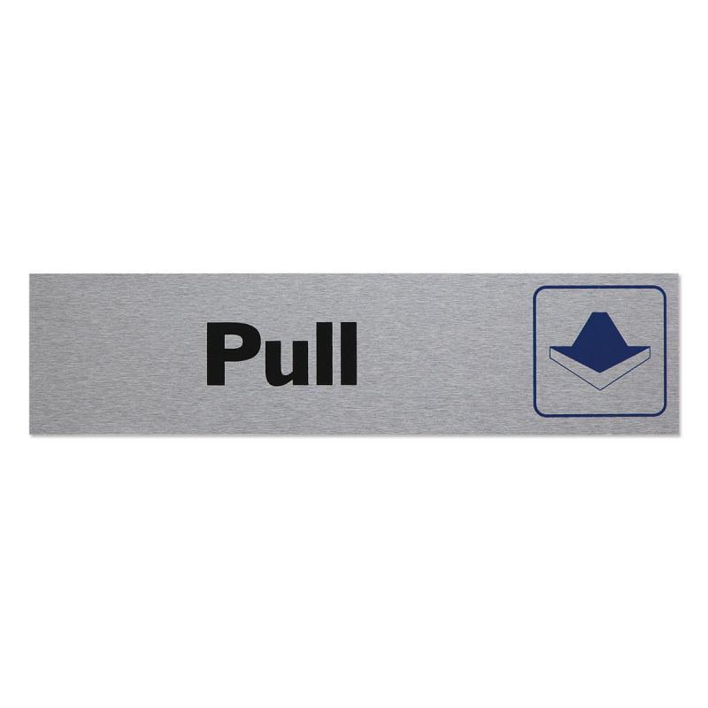 Photo1: Metal Sign Plate Sticker PULL(Horizontal) (1)
