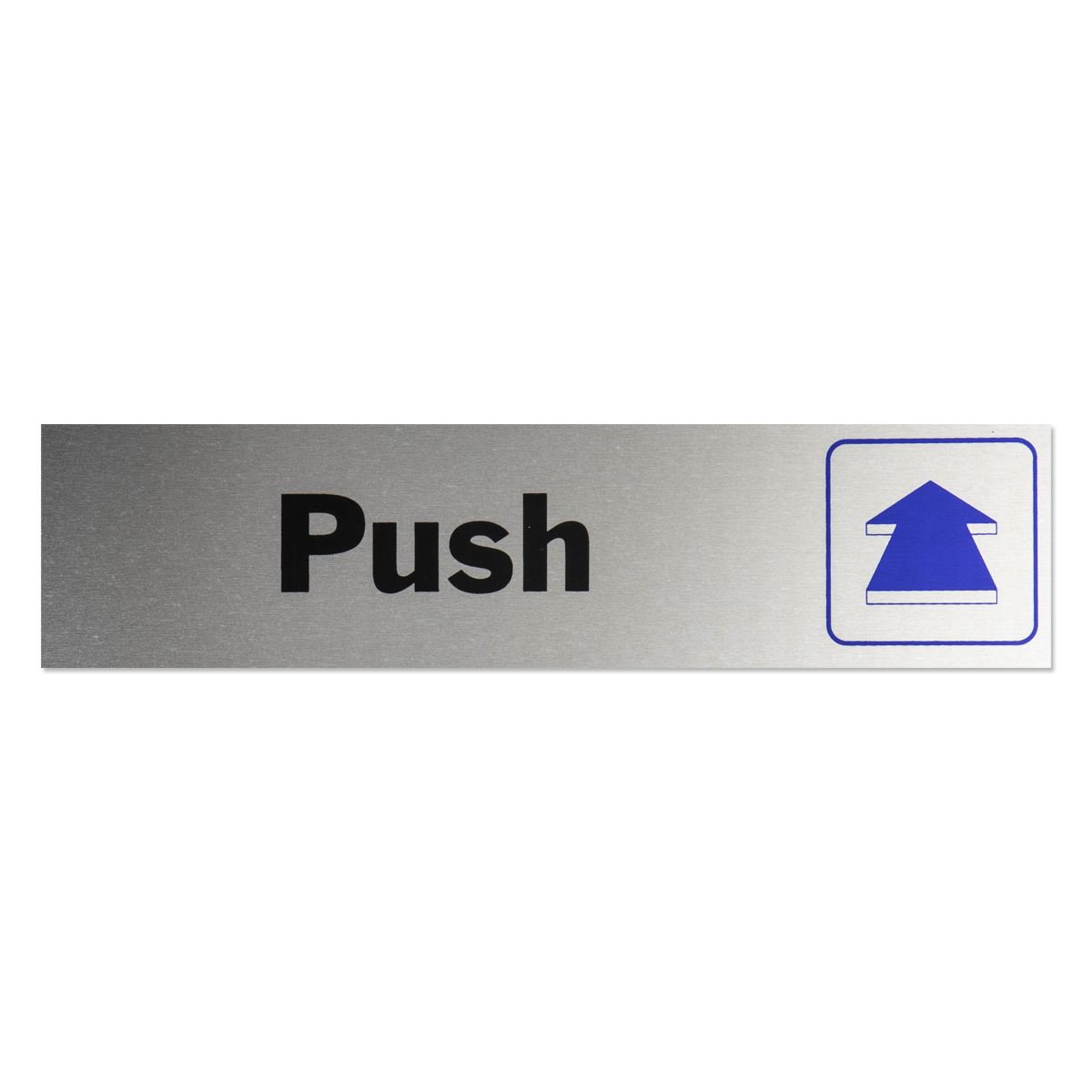 Photo1: Metal Sign Plate Sticker PUSH (Horizontal) (1)
