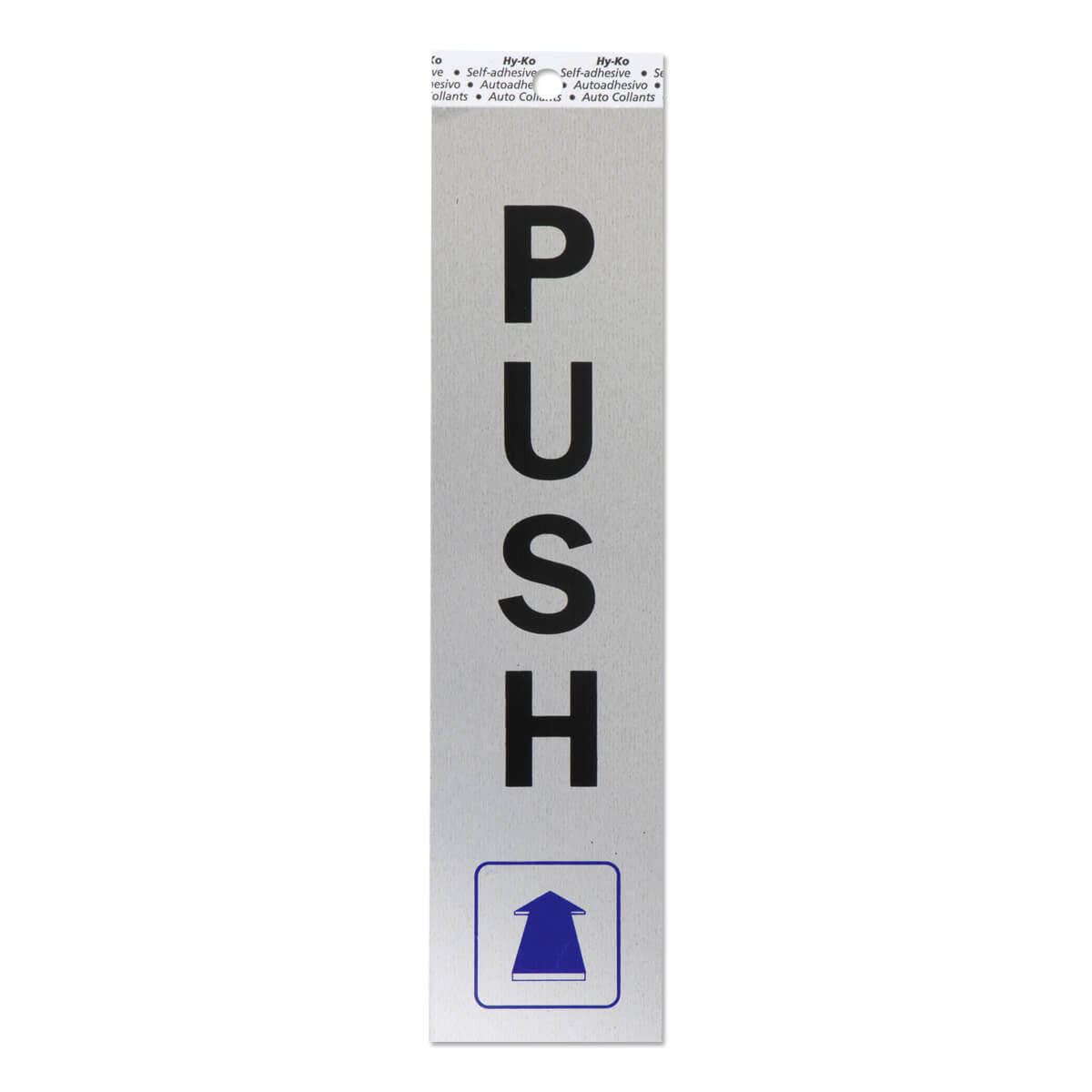 Photo1: Metal Sign Plate Sticker PUSH (Vertical) (1)