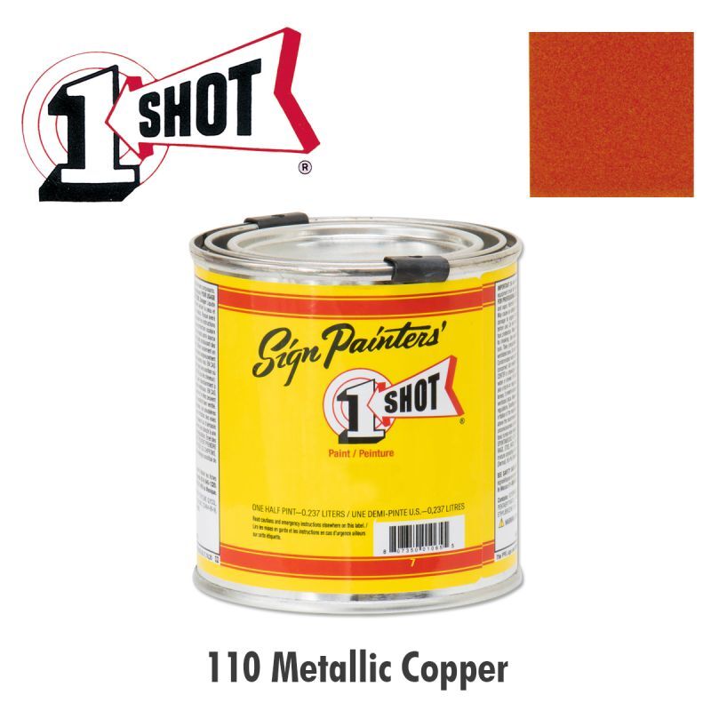 1 Shot #109L Metallic Gold Lettering Enamel Paint Quart