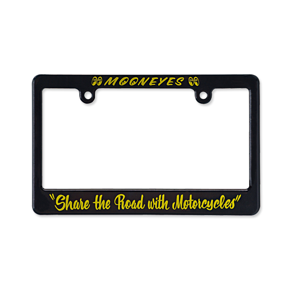 Photo1: Black License Frame for Motorcycle "Share The Road with Motorcycle" (1)